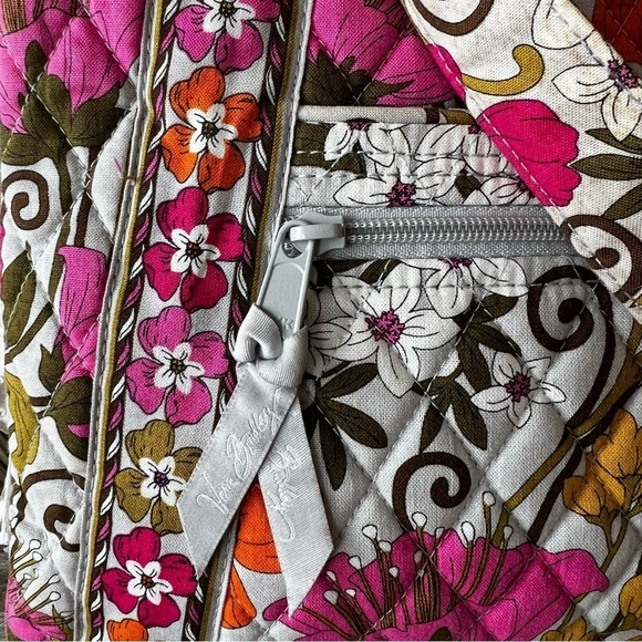 VERA BRADLEY Tea Garden Zipper Hipster Crossbody 2012 Cream Pink Orange Floral - Picture 4 of 16